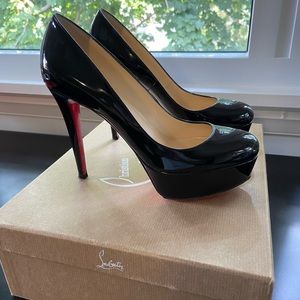 Louboutin: Bianca, black patent, size 37.5